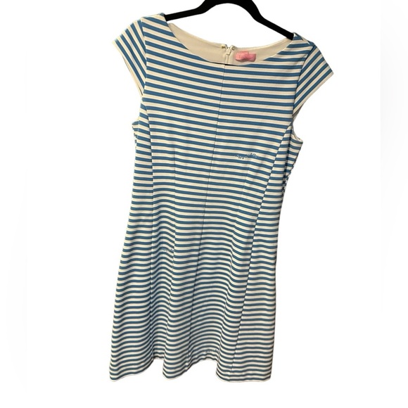 Lilly Pulitzer blue briella stretch stripe mini dress size M - Picture 2 of 11